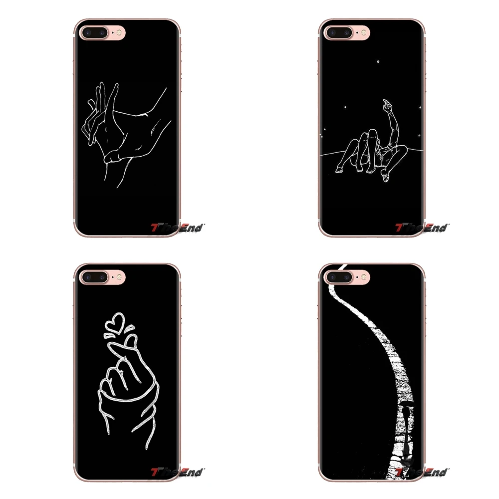 

White Line Kiss Love Heart Flower Rose For Samsung Galaxy J1 J2 J3 J4 J5 J6 J7 J8 Plus 2018 Prime 2015 2016 2017 Cell Phone Case