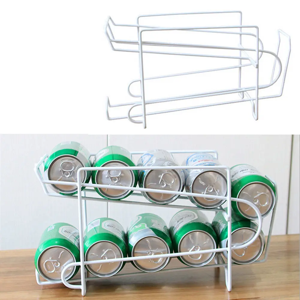 Can Beverage Storage Rack Durable Steel Stylish Design Black Stores 10