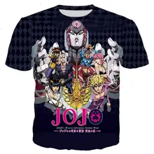 Новое поступление JoJo Необычные Приключения футболка для мужчин и женщин 3D принт Новинка модная футболка хип хоп Уличная Повседневная Летняя топы