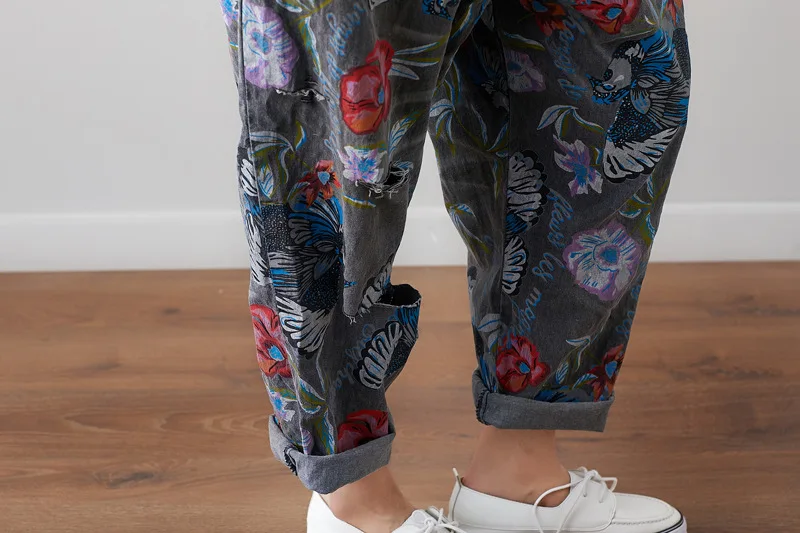 2019 сезон: весна–лето Для женщин ретро Винтаж широкие брюки Джинсовые комбинезоны джинсовые комбинезоны женский большой Размеры Ползунки