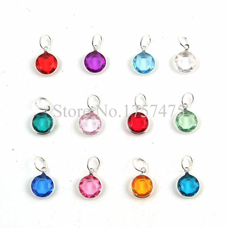 Wholesale TDIYJ Hot Sale Mixed Silver Plated Acrylic Birthstone Crystal Charms Fit For ...