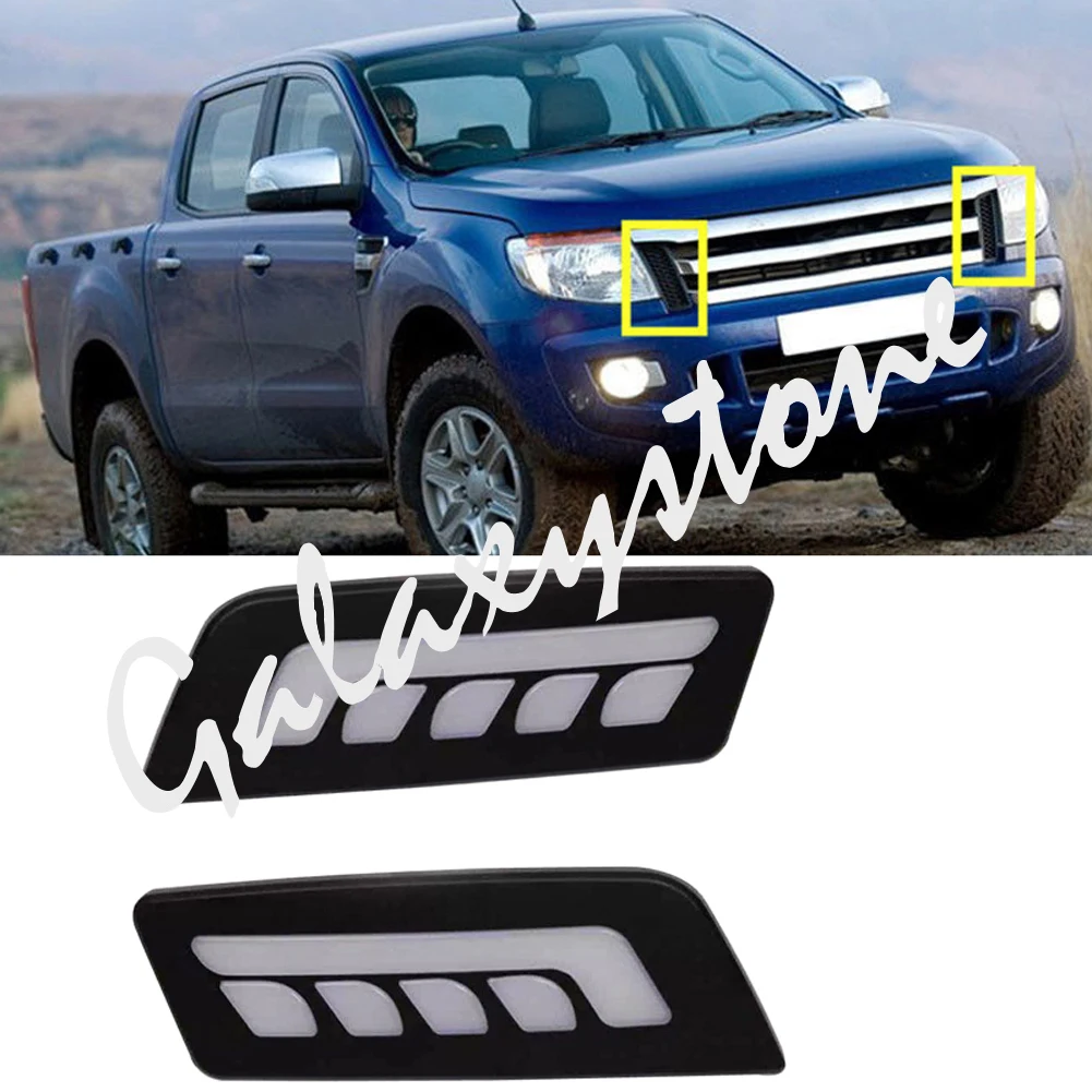 

Refit For Ford Ranger 2012 2013 2014 2015 2x White LED Daytime Running Light DRL+Black Cover