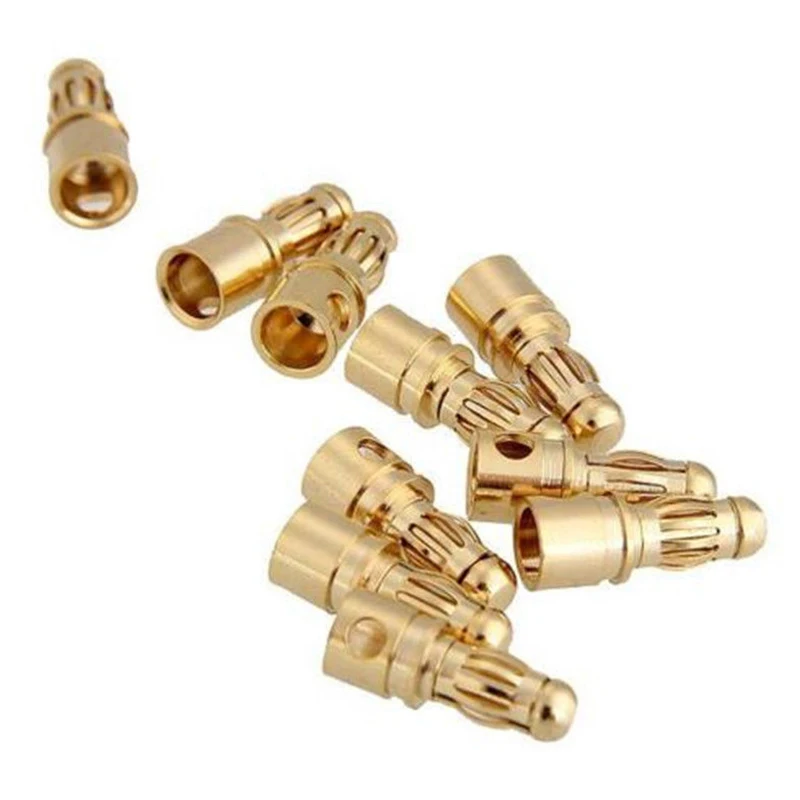 

Motor RC Battery Banana Connector 10 Pairs For ESC Brushless 3.5mm Plug Diy Kit Gold 2018 Fashion High Quality