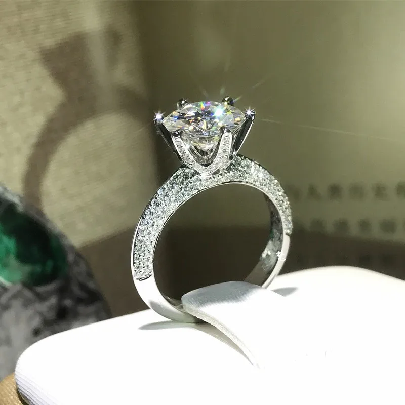 Choucong, ручная работа, Настоящее 925 пробы, серебряное кольцо, круглое, 0.8ct, AAAAA, циркон, обручальное кольцо, кольца для мужчин и женщин, Bijoux