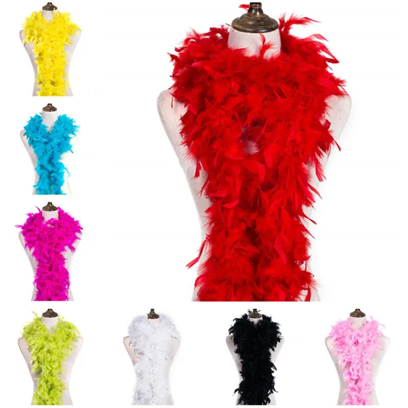 New 2yards fluffy Red Turkey Feathers Boa About 60 Grams DIY feathers for crafts party and Wedding Decorations Accessories plume