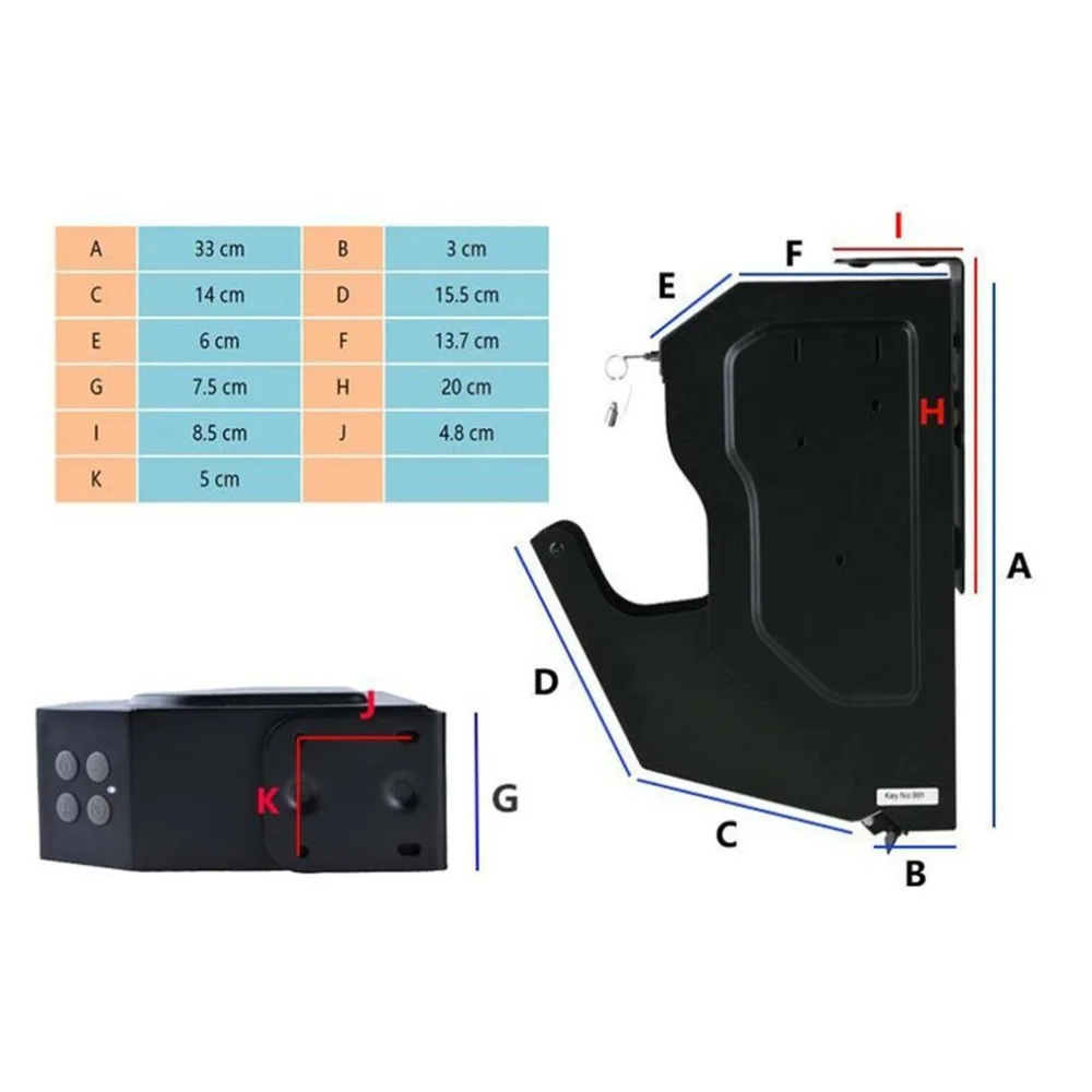 

Safety Password Box Safe Gun Box Secret Strongbox Security Digital Code Metal Case OS580C For Personal Thing Safe Deposit Box