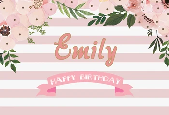 

Pink Birthday Backdrop Birthday Photo Booth Photocall HUAYI Vinyl Newborn Happy Birthday Background W-1003