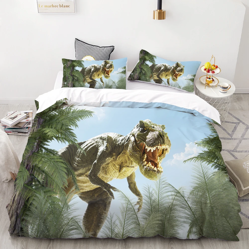 

3D Printing Bedding Set,Custom Kids Baby Children Duvet Cover Set,Cartoon Tyrannosaurus rex Dinosaurs Bedclothes Drop Shipping