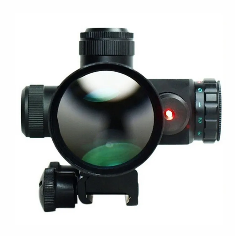 شحن مجاني 2.5-10x40 بندقية riflescope التكتيكية نطاق الصيد نطاق بندقية riflescope مع الليزر الأحمر