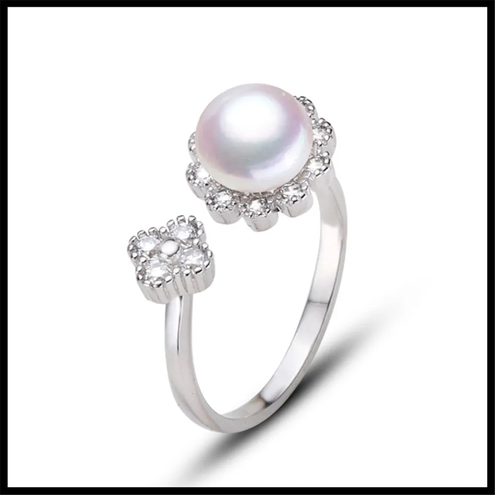 

Women Adjustable Pearl Silver Ring Accessories Round Shell Adjustable Pearl Ring Accessory,Can Stick 6-8mm Pearls On