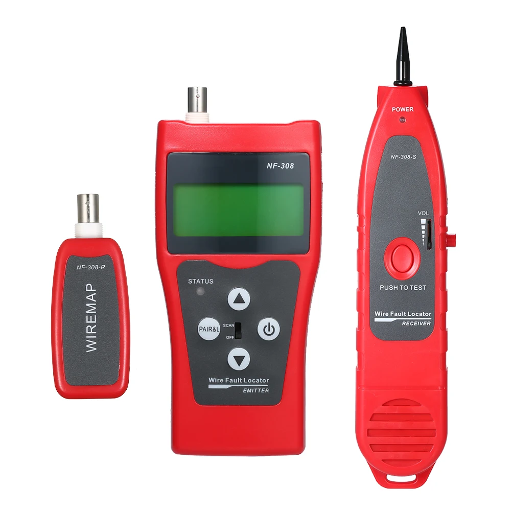 

Network Cable Tracker LCD Wire Finder Coaxial Line Tester RJ11 RJ45 Wire Length Measurement Breakpoint Locator with Earphone