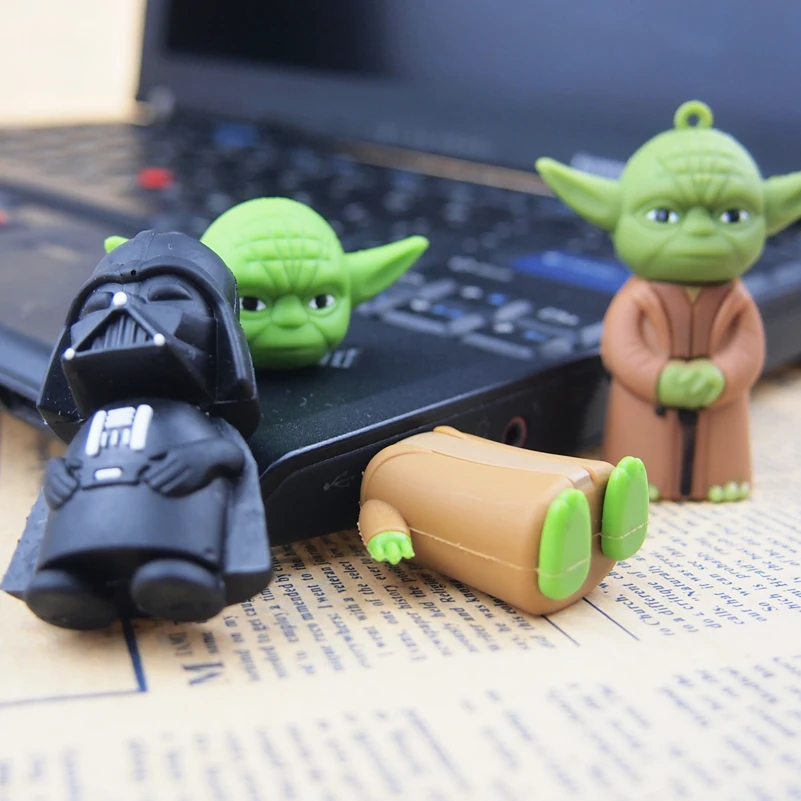 Cartoon Pen Drive Star Wars Yoda/Darth Vader Usb Flash Drive 32GB 64GB 128MB Flash Disk Cle USB pendrive Chiavetta USB Gifts