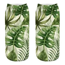 Унисекс летние тропические растения листьев цветочный Low Cut короткие носки-башмачки 3D цифровая печать отделка в рубчик пляжный отдых чулочно-носочные изделия 10 видов стилей