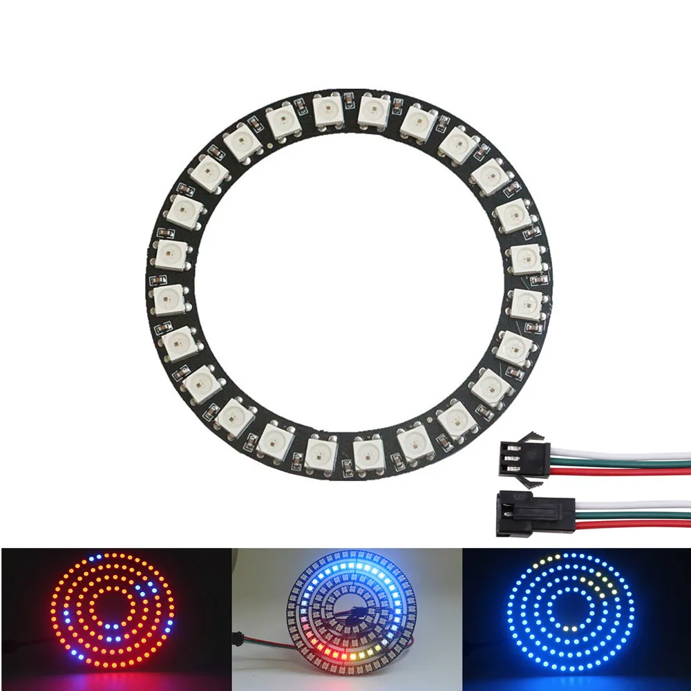 

DC5V Individual Addressable WS2812B pixel Ring 8 16 24 35 45 128 LEDs Led Module WS2812 Built-in Led Pixel RGB Strip Light Board