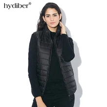 HYDIBER размера плюс женская куртка без рукавов Зима Весна Осень корейский Тонкий теплый хлопок обычный пункт тонкий пальто
