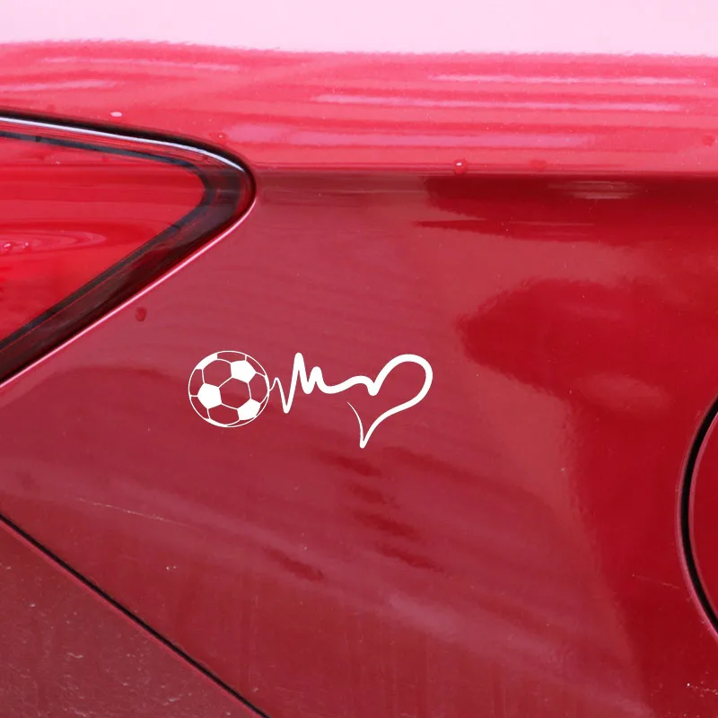 YJZT 16 4 см * 6 Модный Спорт футбольный мяч Heartbeat Виниловая наклейка для мотоцикла