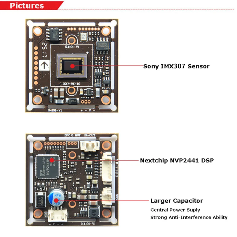 1080P 2MP SONY 1/2.8 &quotIMX307 NVP2441H CMOS плата 4 в 1 Starlight высокой четкости AHD CVI TVI аналоговая