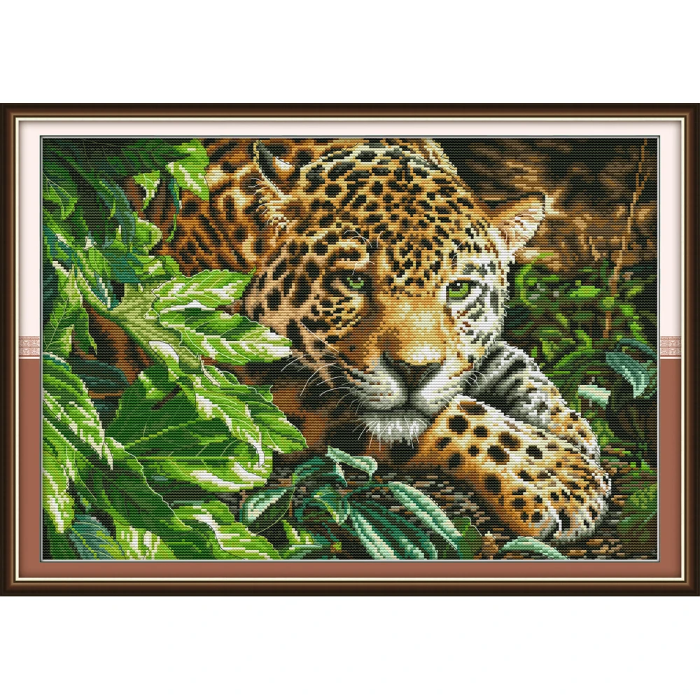 Joy Sunday Leopard китайские наборы крестиков Экологичные хлопковые прозрачные 11CT 14CT