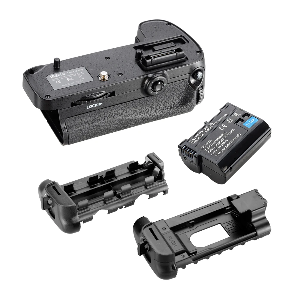 

Meike Vertical Battery Grip for Nikon D7200 D7100 + Rechargeable Li-ion Batteries as EN-EL15 017209