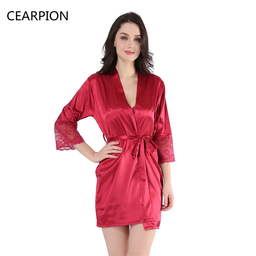Robe Set Bride Bridesmaid Wedding Gown Lace Sexy Nightdress Satin Loose Kimono Bathrobe Short Sleepwear Intimate Lingerie