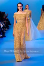 2016 Elie Saab Design Abendkleid Luxus Perlen Real Bilder Kleider Cocktail Party Heißer Verkauf Robe De Soiree MY1020-02