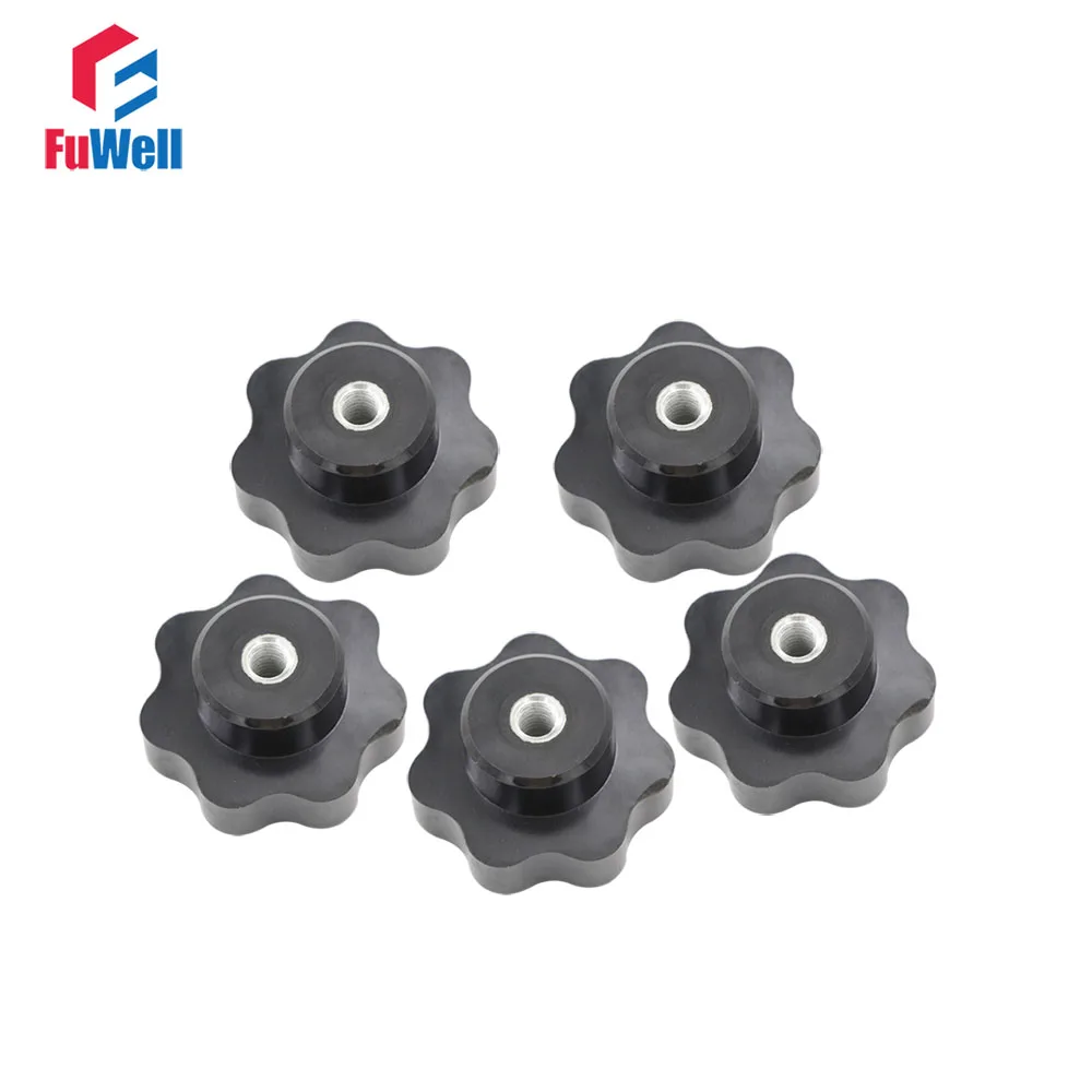 5pcs M10 x 50mm Female Thread Nut Clamping Knob Handles M10 Thread 50mm