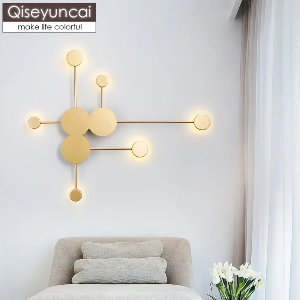 Qiseyuncai 2019 г. настенный светильник в скандинавском стиле для гостиной