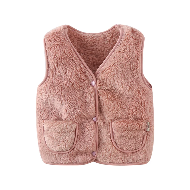 Autumn winter children's vest thin baby cute warm vest baby plush shoulder boy's girl's coatin