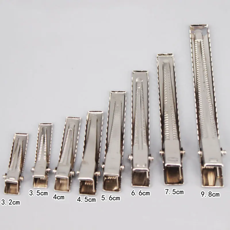 

New 50pcs DIY Stainless hairpin Single Prong Alligator Hair Clips Crocodile Barrette For Bows DIY Jewelry Accessories