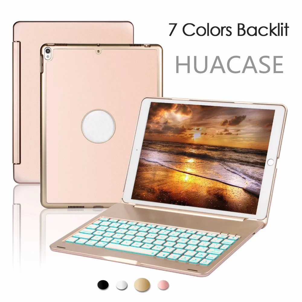 

For New iPad mini 4 Keyboard Case 7 Colorful Backlit Aluminum [Built in Stand] Bluetooth Keyboard Case for New iPad 7.9" inch