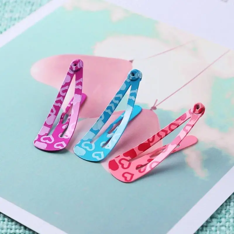 5 Pairs Floral Print Alloy Hairpins For Baby Girls Cute Sweet Hair Clip Children Hair Pins Accessories Birthday Gifts