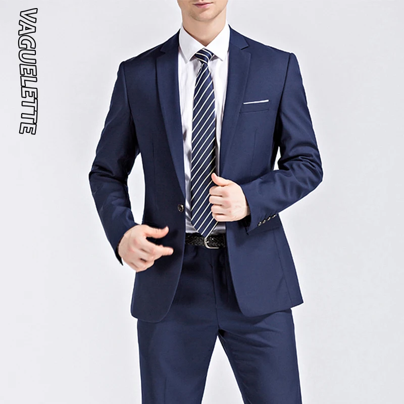 (Blazer+Pants) Causal&Business Suit Men Royal Blue/Pink/Black Elegant Wedding Suit For Men Slim Fit Formal Groom Suit 2019 M-4XL