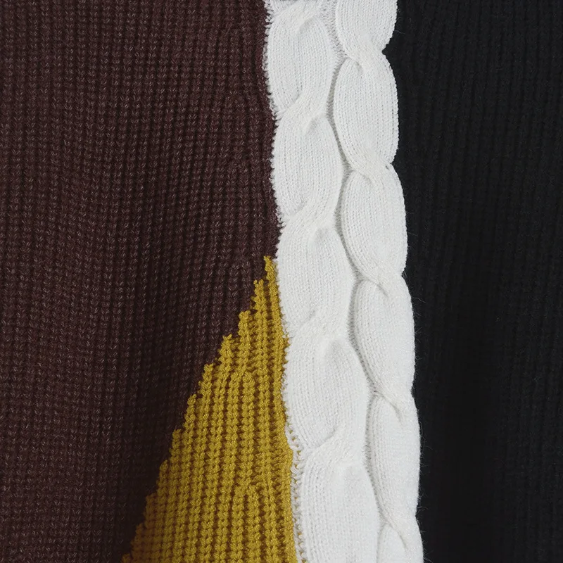 Autumn Winter 2017 Patckwork Sweater Women Jumper Oversized Pullover Casual Long Sleeve Fashion Woman Sweaters Clothes Pullovers