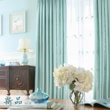 Living Room Curtains Tulle Linen Blue Window Panels Purple Plain Blind Fabric Bedroom Embroidery Sheer Coffee Beige Curtain New