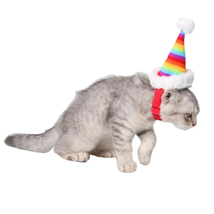 Christmas Pet Cat Hats Caps Adjustable Elastic Band Rabbit Guinea Pig Totoro Puppy Dog Head Supplies Party Decoration #F#40NV14 (26)