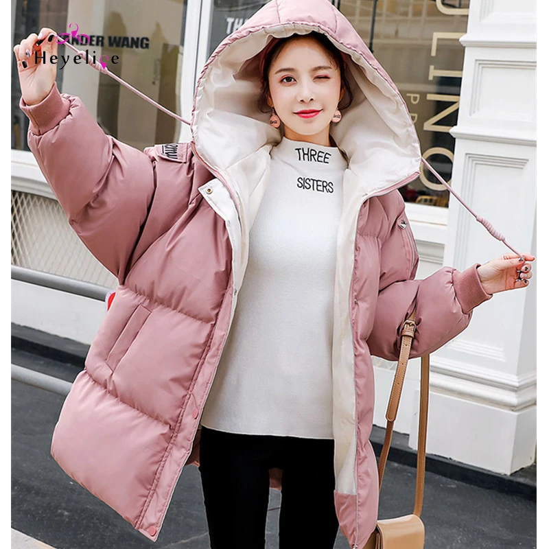 

Pregnant Women Cotton Coat Winter New Maternity Clothings Loose Hooded Long Section Of The Tide Mother Jacket Coat Winter