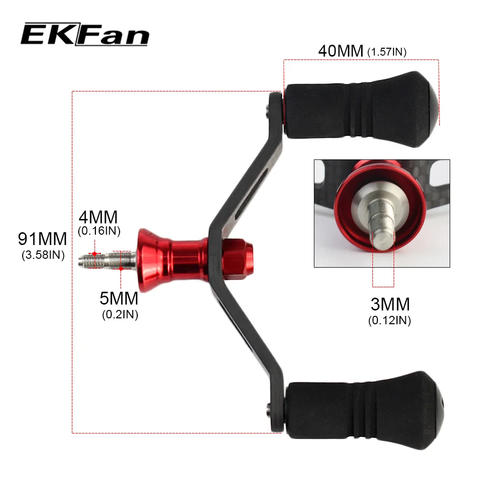 Fiação de Fibra de Carbono do Punho e Botões de Eva Equipamento de Pesca Eva de Alta Ekfan Fishing Reel Handle 2000-5000 de Alta Qualidade Acessório Fit 4 De Fibra De Carbono do Punho E