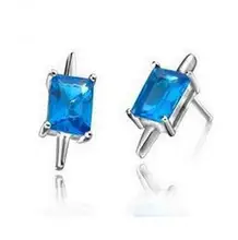 2016 best selling blue crystal earrings zircon 925 sterling silver ladies`stud earrings jewelry wholesale drop shipping