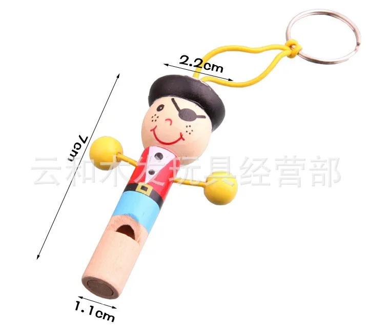 Cute Whistle baby educational wooden Kids toys Cute little pirate whistle baby toys 1 year музыкальные игрушки для детей W148