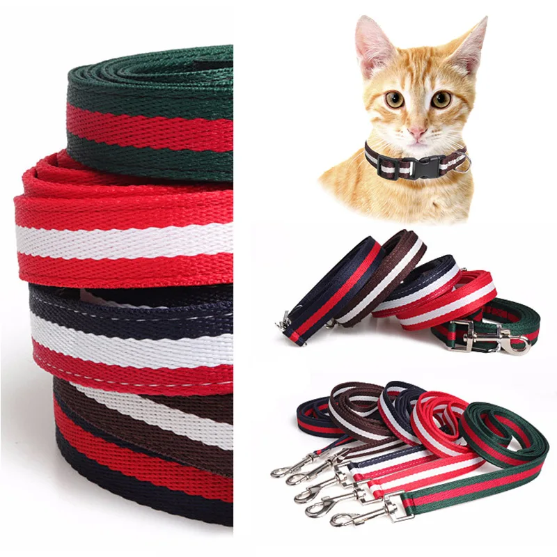 

Cat Leash Collar Set 50" Length Leash 10"~20" Adjustable Collar Pet Outdoor Walk Leash Set Fashion Puppy or Cat Decoration