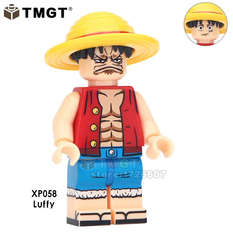 

TMGT Single Sale Luffy with Hat Bricks One Piece Anime Bricks Model Building Blocks Toys for Children Gifs Baby Dolls