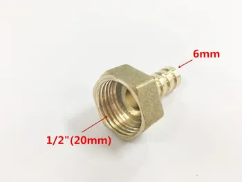 

free shipping copper fitting 6mm Hose Barb x1/2" inch Female BSP Brass Barbed Fitting Coupler Connector Adapter pcf6-04