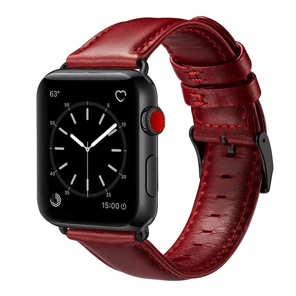 

Classic Genuine Leather watchband Compatible for Apple Watch Series 4/3/2/1 Band Replacement Wrist Strap Compatible for iwatch