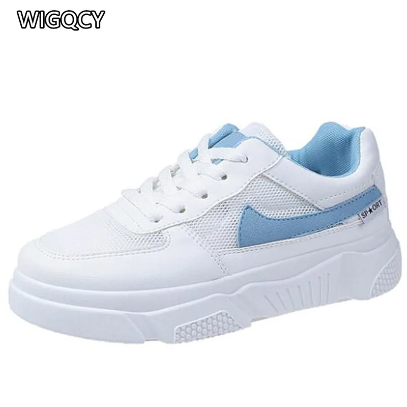 

WIGQCY 2019 new spring and autumn breathable fashion ladies mesh shoes casual shoes wild comfortable small white shoes Y185