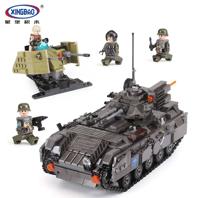 

XINGBAO 06018 Genuine Military Series The Armoured Vehicle Set Building Blocks Bricks Educational Toys As Children Gifts