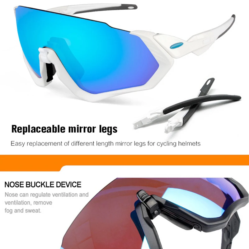 FJ 3 Lens Polarized Outdoor Sports Cycling Sunglasses Men Women Bike Bicycle Road Cycling Eyewear Glasses MTB Goggles