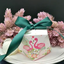 50pcs New Arrive Diamond Shape Love Bird Prined Candy Boxes for Wedding or baby shower birthday Favor Party Gift Packing Box
