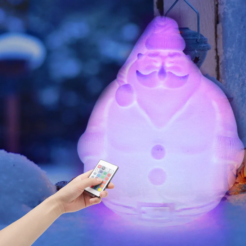 

BORUiT 16 Colors 3D Print Santa Claus Night Light Rechargeable LED Remote Controlled Table Lamp Christmas Decoration Lighting