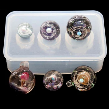 

10cm x 5.5cm x 3cm Silicone Mold Mirror For Craft DIY Jewelry Making Universe Ball UV Resin Cake Decor
