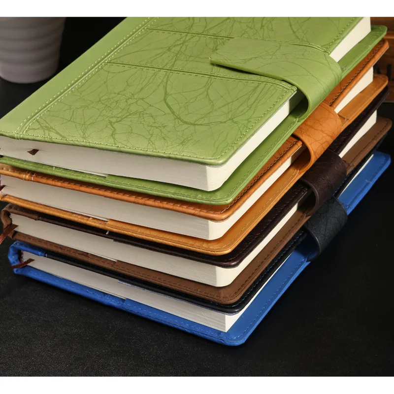 

2017 A6 PU paper notebook business notebook agenda planner diary with pen holder diary